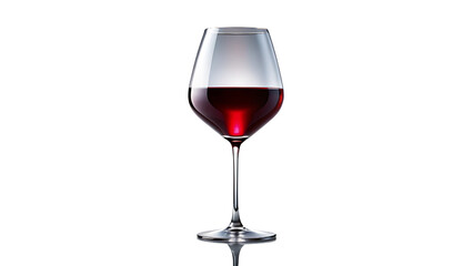 Elegant red wine glass isolated on transparent background in a studio shot