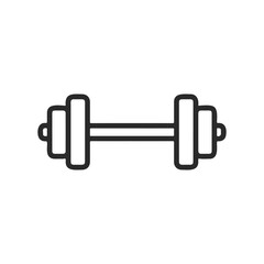 Minimalist black and white dumbbell icon for fitness and gym