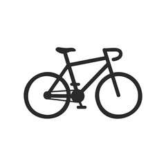 Simple black bicycle icon on white background