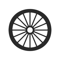 Fototapeta premium Black wagon wheel icon – bold round design with spokes