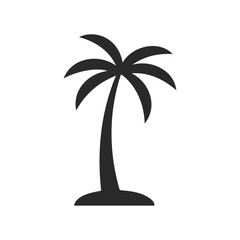 Minimalist palm tree silhouette on white background