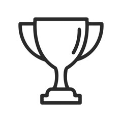 Simple outline trophy icon representing achievement and success
