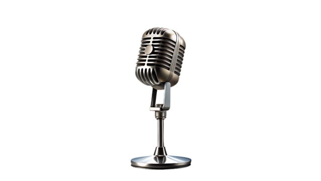 Vintage microphone isolated on transparent background for professional recording