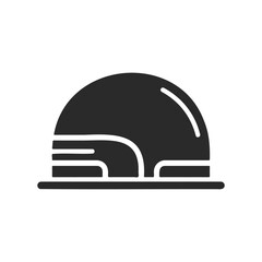 Fototapeta premium Minimalist black and white hard hat icon illustration on white background