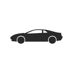 Fototapeta premium Sleek black sports car icon in minimalist silhouette design