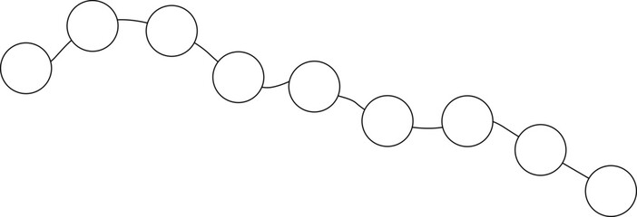 Flowing wavy path consisting of circular connections arranged in a continuous oscillating movement.