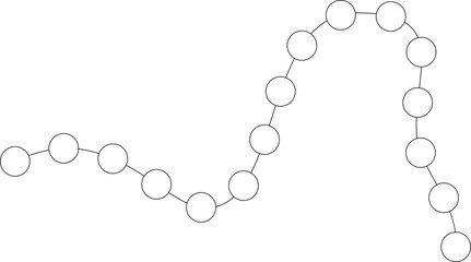 A delicate, free-flowing wave structure made of interconnected circular dots.