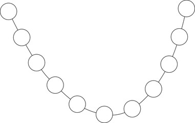 Abstract vector element with light, flowing arcs connected by circular nodes, forming a smooth and wavy path.