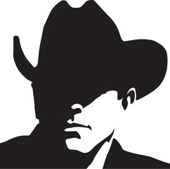Cowboy Silhouette with Hat