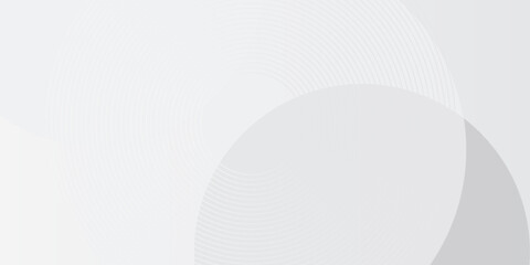 White geometric abstract background overlap layer on bright space with lines effect decoration. Modern graphic design element circles style concept for banner.