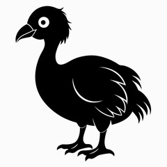 Dodo Bird Black Silhouette Vector on White Background © Bipul