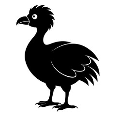 Dodo Bird Black Silhouette Vector on White Background © Bipul