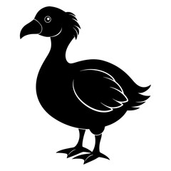 Dodo Bird Black Silhouette Vector on White Background © Bipul
