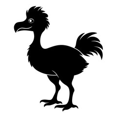 Dodo Bird Black Silhouette Vector on White Background © Bipul