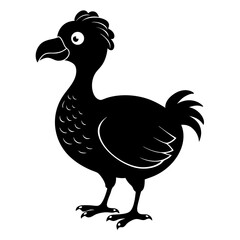 Dodo Bird Black Silhouette Vector on White Background © Bipul