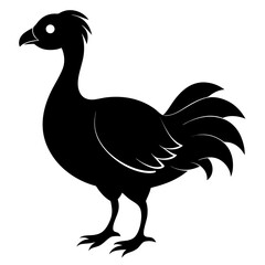 Dodo Bird Black Silhouette Vector on White Background