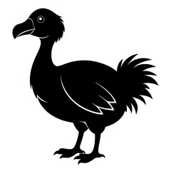 Dodo Bird Black Silhouette Vector on White Background © Bipul