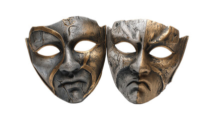 Comedy and tragedy masks isolated on white
