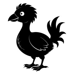 Simple Dodo Vector Illustration in Black Silhouette
