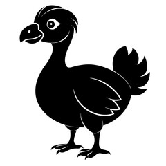 Simple Dodo Vector Illustration in Black Silhouette © Motin