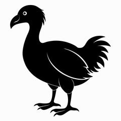 Simple Dodo Vector Illustration in Black Silhouette © Motin