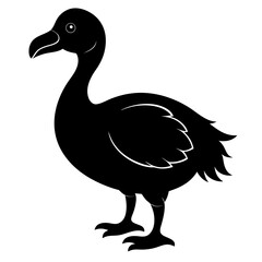 Simple Dodo Vector Illustration in Black Silhouette