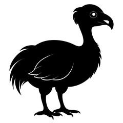Simple Dodo Vector Illustration in Black Silhouette © Motin