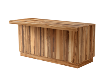 Wooden Counter Table on Transparent Background