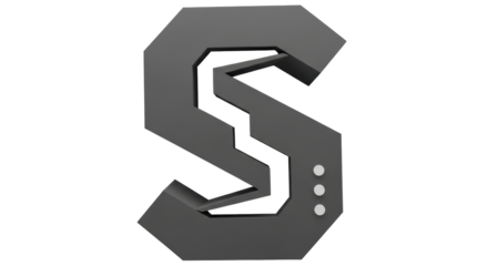 Isolated Modern Black Letter S