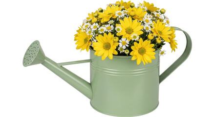 Isolated Watering Can with Yellow Flowers © Trym