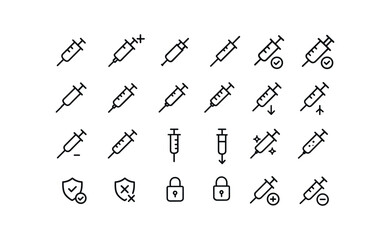 vector outline icons Injection (Basic) injection icon injection new injection old injection valid injection invalid injection active injection inactive injection open injection closed.