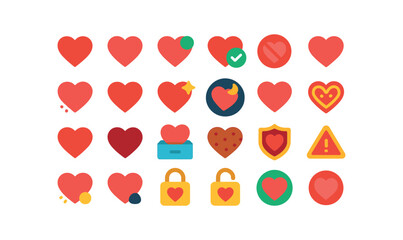 colorful flat vector icons Valentine (Basic) valentine icon valentine new valentine old valentine valid valentine invalid valentine active valentine inactive valentine small valentine large.