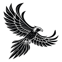 Phoenix wings spreading into shattered sky silhouette
