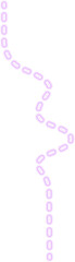 Freeform, fluid, dashed line with an organic shape and a glowing neon purple effect.