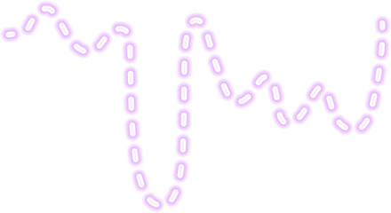 Light flowing sketch line with a glowing neon purple dashed effect.