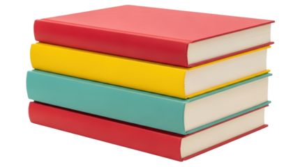 Isolated Stack of Colorful Books