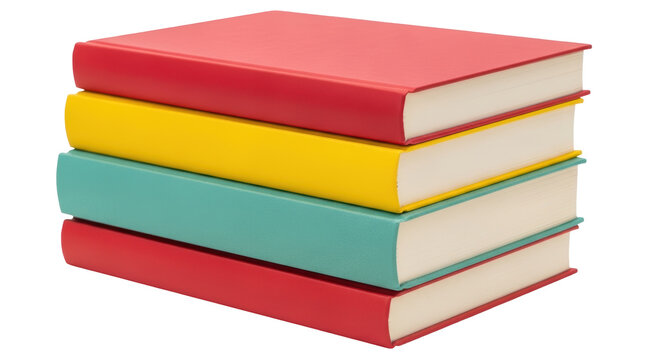Isolated Stack of Colorful Books