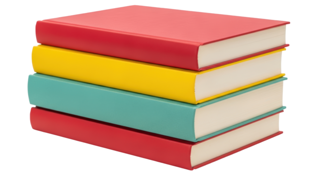 Isolated Stack of Colorful Books - Powered by Adobe