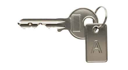 Isolated Key with Letter A Keychain