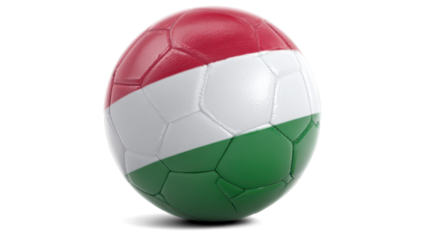 Hungary flag soccer football against a white background
