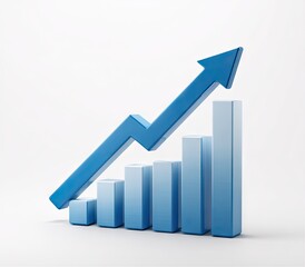 A vibrant, three-dimensional bar graph illustrates upward trend.