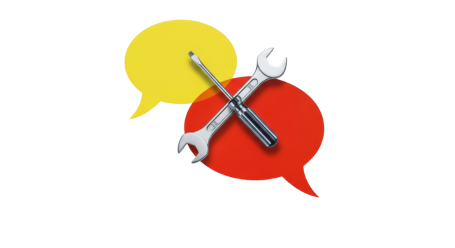 Isolated Tools and Speech Bubbles