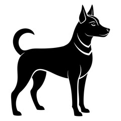 Minimal Dog Silhouette Graphic Vector, White Background