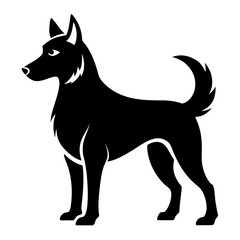 Minimal Dog Silhouette Graphic Vector, White Background