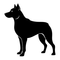 Minimal Dog Silhouette Graphic Vector, White Background