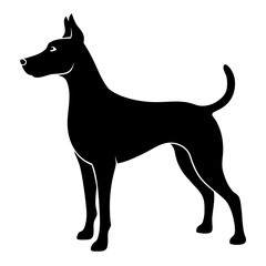Minimal Dog Silhouette Graphic Vector, White Background