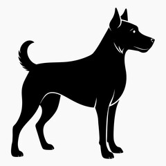 Minimal Dog Silhouette Graphic Vector, White Background