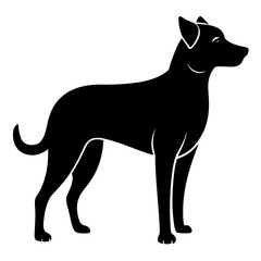 Minimal Dog Silhouette Graphic Vector, White Background