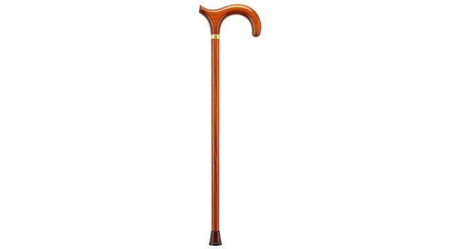 Isolated Wooden Walking Stick