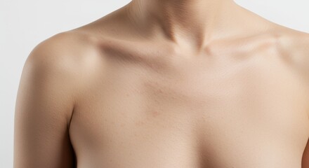 Bare Shoulders and Defined Clavicles in a Minimalist Anatomical Study.